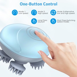 AMIR Head Massager for Cats, Portable Handheld Cat Massager with 4 Massage Heads, Waterproof Handheld Cat Brushes for Pets Relax and Hair Growth & Stress Relax