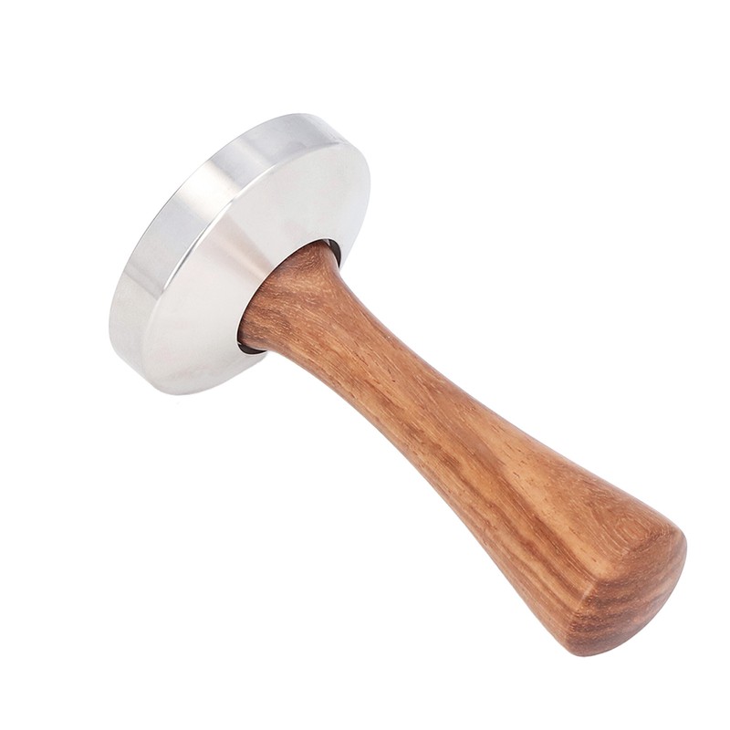 Coffee Tamper Stainless Steel Base Wooden Handle Heavy Duty Coffee