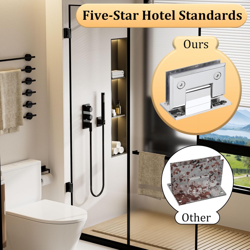 Alise Glass Shower Door Hinge,Hinges for Glass Doors,Heavy Duty Solid