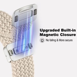 Oanux 2 Pack Magnetic Braided Compatible with Garmin Vivoactive 5 Watch Bands/Vivoactive 6/3/3 Music, 20mm Elastic Nylon Soft Sport Wristband Strap for Venu Sq 2 & Forerunner 55/165/245/645