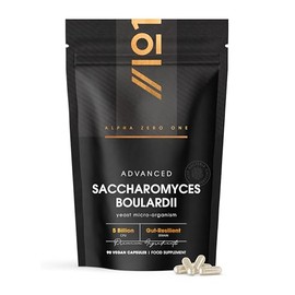 Saccharomyces Boulardii 5 Billion CFU – 90 Vegan Capsules - No Refrigeration Required - High Strength Non-Colonising Yeast – by Alpha01