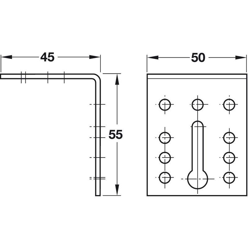 Gedotec Bed Angle Corner Connector Metal Connecting Angle 55 x