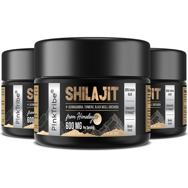Shilajit Resin Gold Standard Shilajit - 600mg Himalayan Shilajit Blend
