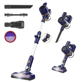 Powaert Cordless Vacuum Cleaner, 6 in 1 Powerful Stick Vacuum for Home, 2200mAh Battery Vacuum Rechargeable, Lightweight Vacuum Cleaners for Hardwood Floors Pet Hair (Cobalt)