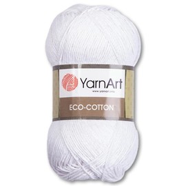 Frida's Wollhaus YarnArt 100 g Eco-Cotton Knitting Crochet Cotton Yarn Amigurumi 20 Colours (760 | White | 8681338515613)