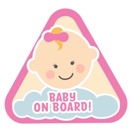 K007 | Baby on Board Sticker Baby Sticker Car Sticker Car Sticker Vinyl Baby on Board Girl Boy Girl (V1 Girl, Pink)
