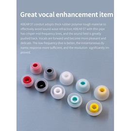 Keephifi【10 PCS/5 Pairs】 Earphones Earpads KBEAR 07 Silicone Eartips,Noise Reduction Earbud Tips, in Ear Monitors Ear Tips with Vocal Enhancement