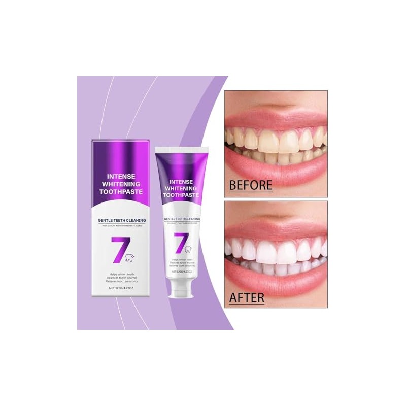 7 Pro Strong Teeth Whitening Toothpaste, 2 Pieces, Intense Whitening