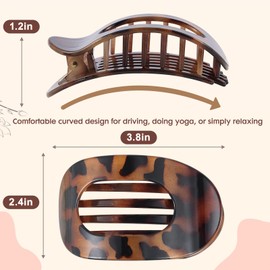 Flat Hair Clips for Women,4 Pack Ergonomic Curved Hair Claw Clips for Thick Thin Curly Hair, Strong Hold (ColourC)