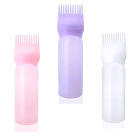 prtsftrb 3Pcs 6oz Large capacity Root Comb Applicator Bottle, Hair dye brushRoot Comb Squeeze Applicator Bottles with Graduated Scale for Salon Hair Coloring Dyeing Scale for home DIY Use