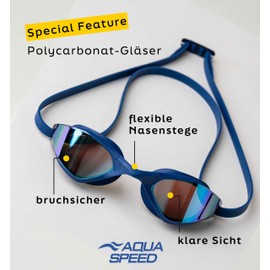 Aqua Speed Riptide Swimming Goggles for Training & Leisure, Mirrored & Anti-Fog, UV Protection & Buckle System, Microfibre & Protective Case, Riptide 10 Blue