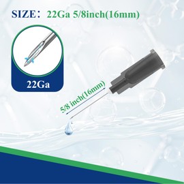 100 Psc 22G 5/8 Inch Luer Lock Lab Tool Accessories, Disposable Needles Individually Packaged for Liquid Measurement and Ink Filling