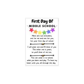 Star Banner First Day of School MOMMY and ME Bracelets ~ Choose Preschool, Kindergarten, 1st, 2nd, 3rd, 4th, 5th, 6th, 7th, 8th, Wish Bracelet, Gift Matching Set Bracelet Customizable (Middle School)