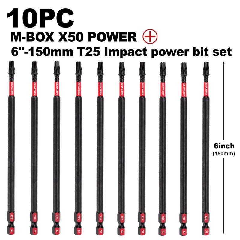 Geinxurn 10 Pieces 6 In. T25 Impact Tough Magnetic Screwdriver