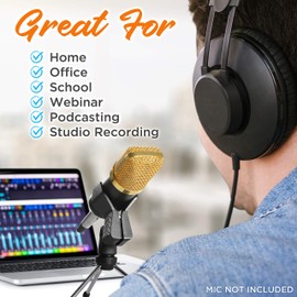 Pyle USB Podcast Microphone Bag and Mic Stand - Hard Case & Durable Mic Stand, EVA Bag & Metal, Compatible with Pyle Model Number: PDMIKT140 - Pyle PRTPDMIKT1401