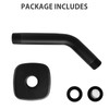 HOMYEP Matte Black Angled Shower Arm with Flange, Wall Mounted