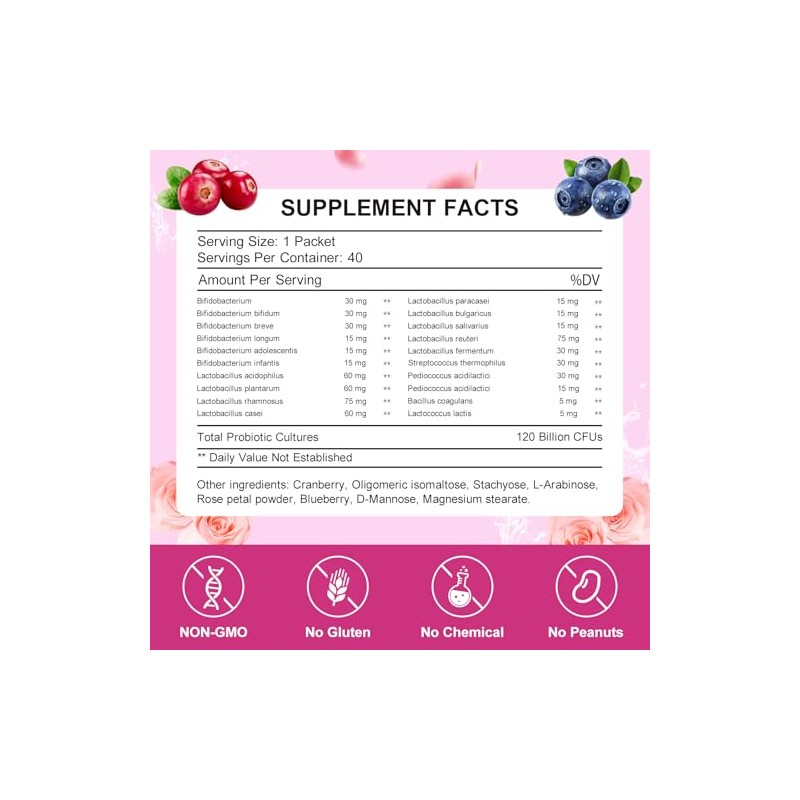 KFG Women's Probiotic Powder with 100 Billion CFUs & Organic