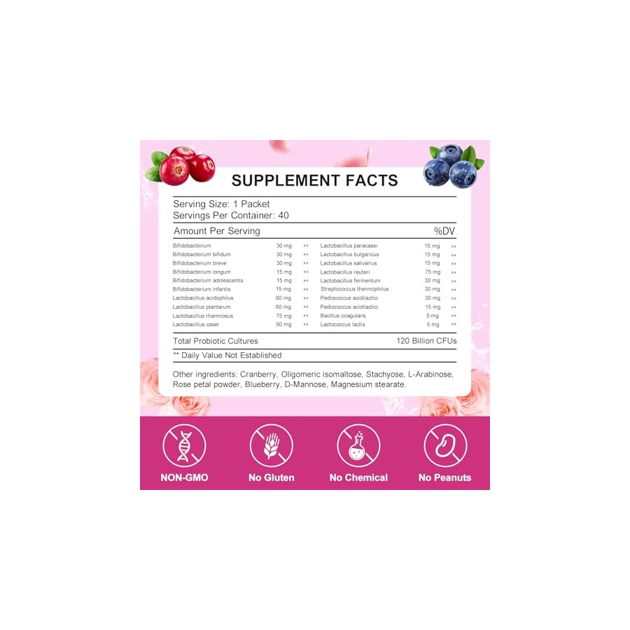 KFG Women's Probiotic Powder with 100 Billion CFUs & Organic Prebiotics