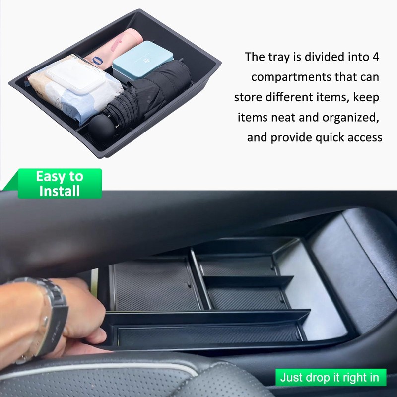 TOPINSTALL 2PCS Console Trays Compatible with 2024-2026 VW Atlas/Atlas Cross
