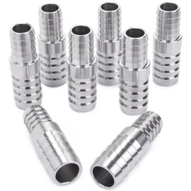 LTWFITTING Bar Production Stainless Steel 316 Barb Splicer Mender 5/8" Hose ID x 1/2" Hose ID Fitting Air Water Fuel Boat (Pack of 25)