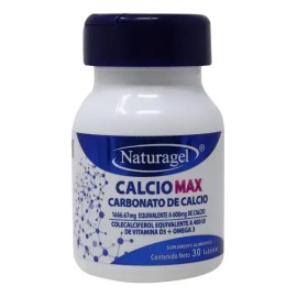 Calciomax, Carbonato De Calcio, Naturagel, Bote Con 30 Table Sabor Sin Sabor                                                                          