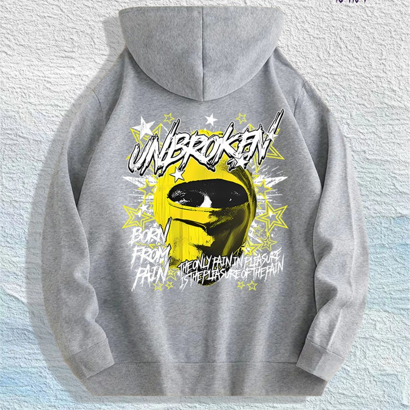 Unbroken Graphic Hoodie 100% Cotton US Warehouse 7 ColorsColor: Brown,