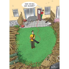 COUNTRY CARDS HUMOUR LEAF BLOWER BIRTHDAY CARD 10931HB