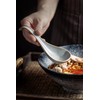LYEOBOH Ceramic Asian Soup Spoons Set of 6 with Long