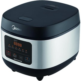 Midea 10-Cup Rice Cooker & Multi-Cooker with Slow Cooker Function, Steamer Basket for Rice, Vegetables, and Eggs, Automatic Keep Warm, LED Digital Control (Black)