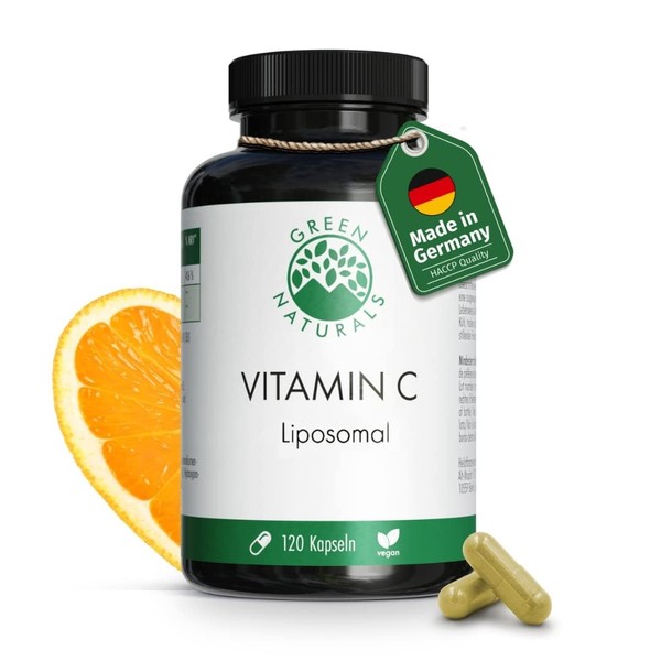 Real Liposomal Vitamin C (120 Capsules) - 100% Vegan - 0% Additives - German Manufacture - Supply for 4 Months