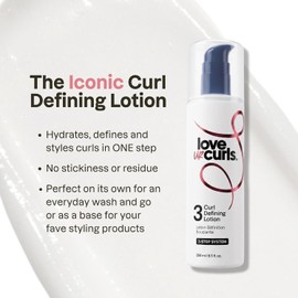 Love Ur Curls Crema Estilizadora Todo En Uno Para Rizos Y Gel Para El Cabello Con Musgo Marino Irlandés, Define, Hidrata Y Estiliza Con Manteca De Karité, Gel De Fijación Media Para Reducir El Encresp
