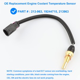 Coolant Temperature Sensor 213-963, 213963, 12564512 Compatible with Buick Chevy GMC Isuzu Oldsmobile Saab - 2002-2005 Trailblazer Envoy, 2004-2005 Rainier, 2003-2005 Ascender, 2002-2004 Bravada, More