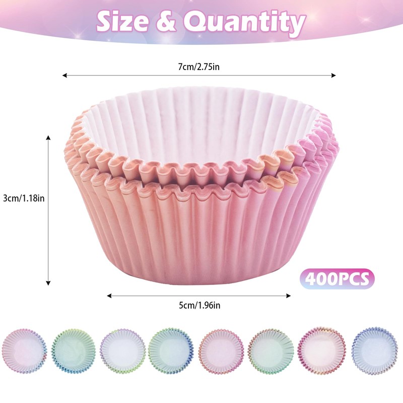 NVGVUP 400 PCS Cupcake Baking Cases, Cupcake Liners Cupcake Cups,