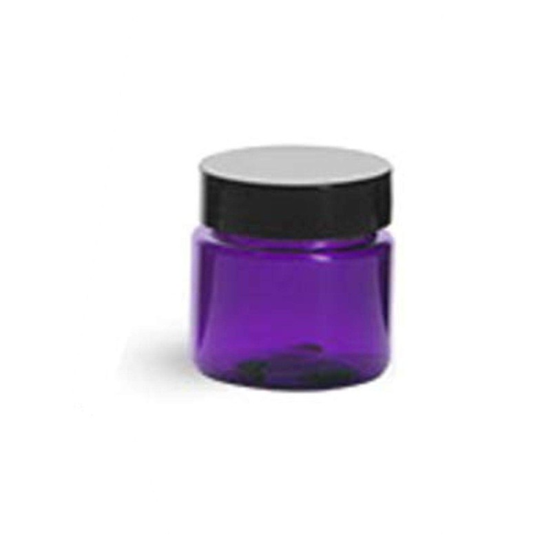 MagnaKoys® 1 oz Purple PET straight sided jars with black