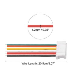 sourcing map PH 2.0 Single Female Connector Plug 6 Pins Tiny Micro Electrical Connectors with 20cm Wire Cables and 10 Male Heads for Electrical Appliances Pack of 10
