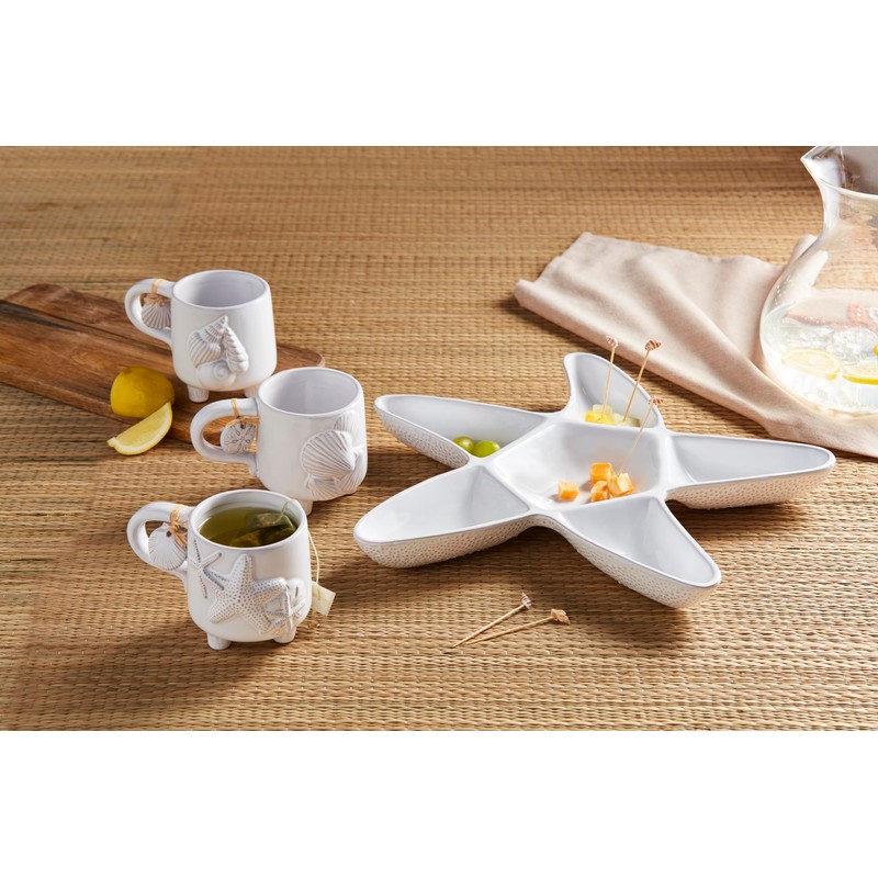 Mud Pie 12 oz Footed Sea Mug, Starfish