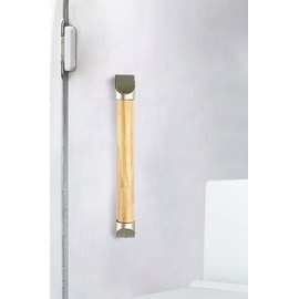 Solid Wood Japanese Style Bathtub Grab Bar, Bathtub Wall Mounting Assist Straight Handrail, Safety Non-Slip Support Rails for Elderly, Towel Rack (Color : Original Wood Color, Size : 44cm)
