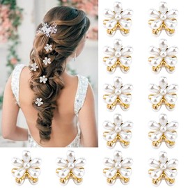 Ahoney 12Pcs Pearl Hair Clip Small Claw Clips for Women Mini Flower Girl for Hair Decorations Daisy Hair Clip Bangs Clips Korean Hair Accessories for Women Girls