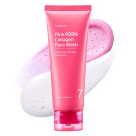 TOSOWOONG Pink PDRN Collagen Face Wash, 3.4 fl oz (100 ml), Facial Cleansing Foam, Makeup Removal, Salmon DNA PDRN, 7 Types of Collagen, Capsules, Thick Foam, Pore Care, Moisturizing, Moisturizing