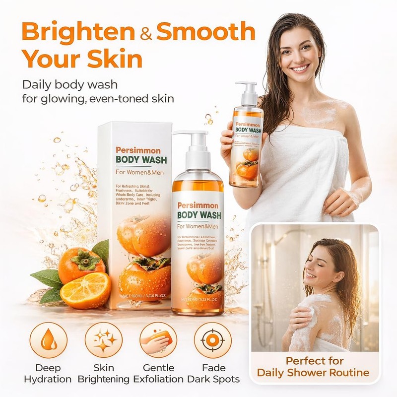 Persimmon Body Wash for Odor Control – Natural Deodorizing Soap