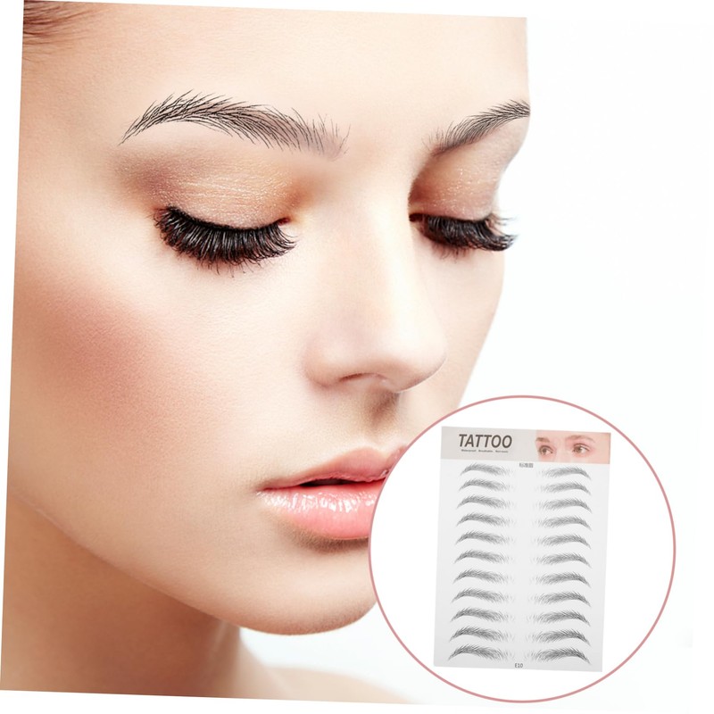 IWOWHERO 5pcs Realistic 6d Waterproof Eyebrow Stickers Hair-like Temporary Brow