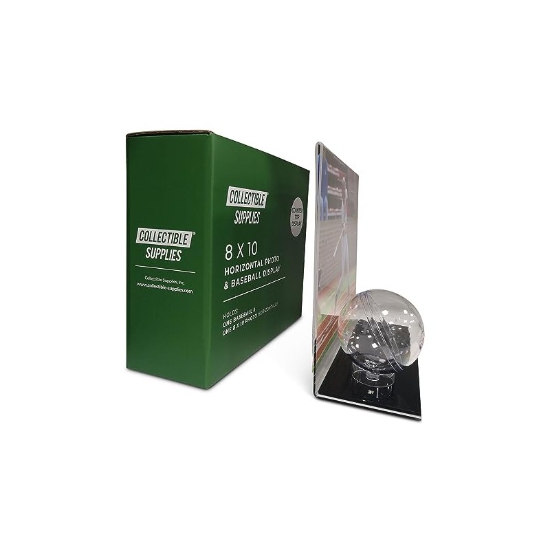 Acrylic Single Baseball Display Case with Horizontal Photo Holder