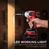 BRPOM 21V Cordless Electric Impact Wrench Gun 1/2'' with 2x