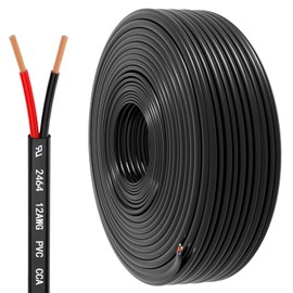 20 Gauge 2 Conductor Electric Wire, 20 AWG 0.519 mm² Wire PVC Cord, 12 V/24 V DC Low Voltage/Copper Coated Aluminium (CCA) Flexible/2 Wire for Automotive LED Strips Lamp Lighting Marine