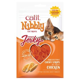 Catit Nibbly Jerky Cat Treats, Chicken Recipe - Grain-Free Cat Treat White 1.06 Ounce (Pack of 1)