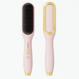 Pro Hair Straightener Brush| 6 Temp Settings Hair Straightener| 20s Fast Heating| Brush with Built in Comb ,thermal blowout