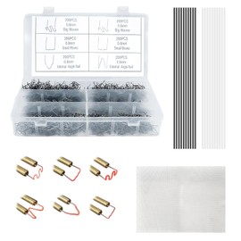 Plastic Welding Kit - 1200 Pieces Hot Welding Staples, 1 Repair Mesh, 10 Black Polypropylene Welding Rods & 10 White Polypropylene Welding Rods for Auto Repair, Toy Making, Decoration & More