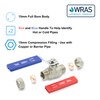 15mm Lever Isolation Valve ISO Compression Fitting Full Bore Water