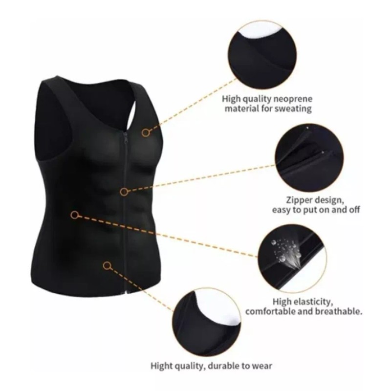 JM CAR VISION Chaleco Quema Reductor Hombre Neopreno Calidad Premium