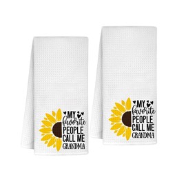 INNObeta Grandma Gifts Kitchen Towel 2 Pack, 16x24 in Microfiber Dish Tea Towel for Christmas